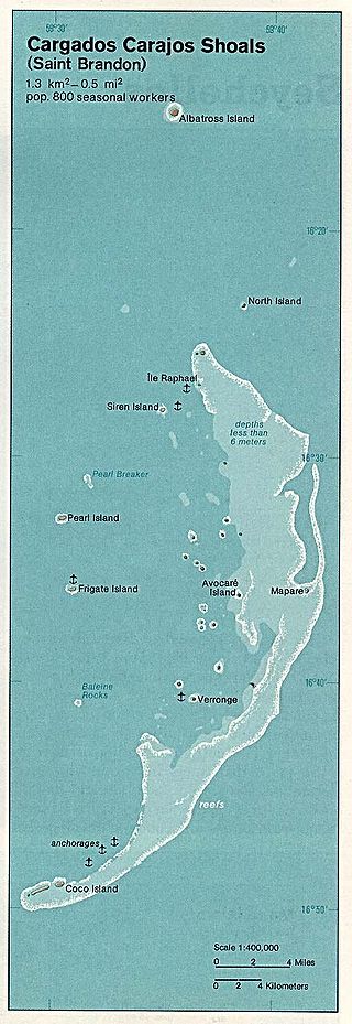 Map of Cargados Carajos Shoals in the Indian Ocean